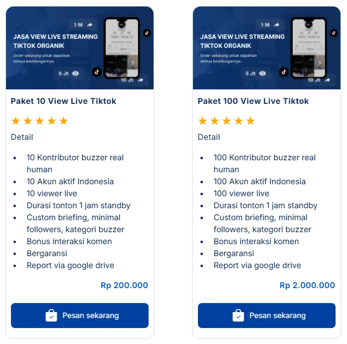 harga jasa view live tiktok